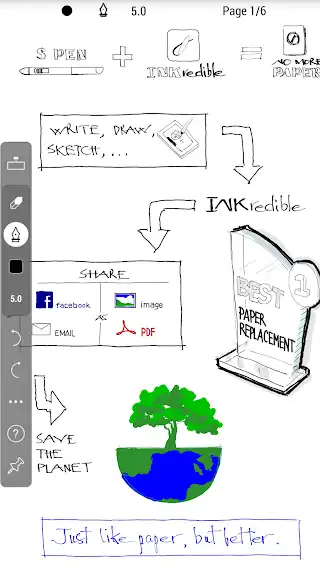 Ink to text writing app